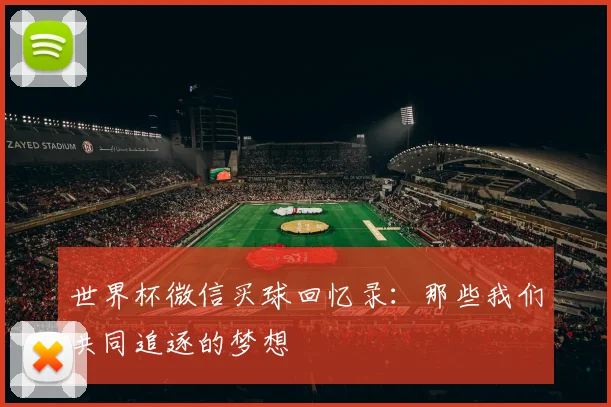 世界杯微信买球回忆录:那些我们共同追逐的梦想