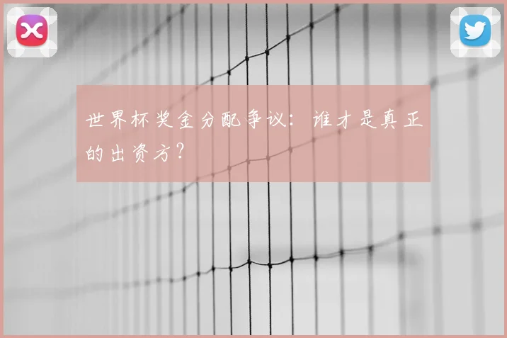 世界杯奖金分配争议:谁才是真正的出资方?